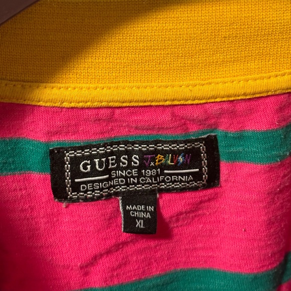 Guess pink stripe oversized t-shirt. Size XL - Picture 2 of 4